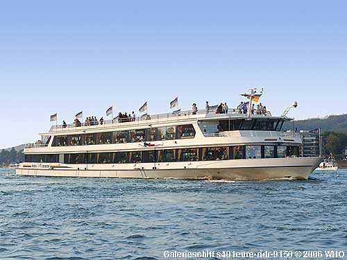 Galerieschiff s401eure-ridr auf dem Rhein bei K�nigswinter - Schiff mieten