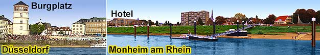Tagesfahrt auf dem Rhein von Düsseldorf nach Monheim mit Lunchbuffet an Bord, Stadtführung und Gastronomie-Gutschein
