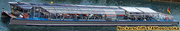 Diesel sparen - Solarschiff fahren. Neckar Linienschifffahrt Heidelberg Neckarrundfahrt Neckarfahrt Fahrplan Schiffsrundfahrt Frühstücks-Schifffahrt Kaffee-Kuchen-Schifffahrt
