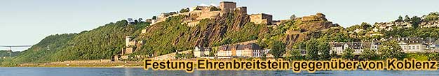 Festung Ehrenbreitstein gegen�ber von Koblenz