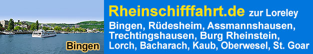 Rheinschifffahrt von Bingen nach R�desheim, Mainz, Bacharach, Oberwesel, St. Goar, St. Goarshausen, Boppard und Koblenz